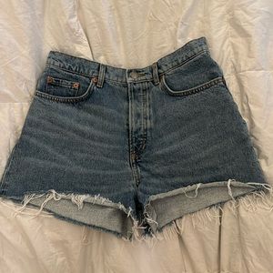 Cutoff jean shorts